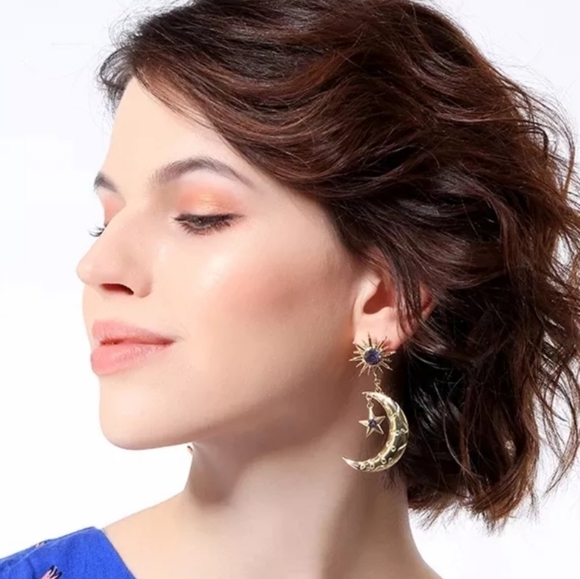 Star Moon Earrings Moon Star Chic Boho Elegant Cute Beautiful Unique Festival - Picture 7 of 10